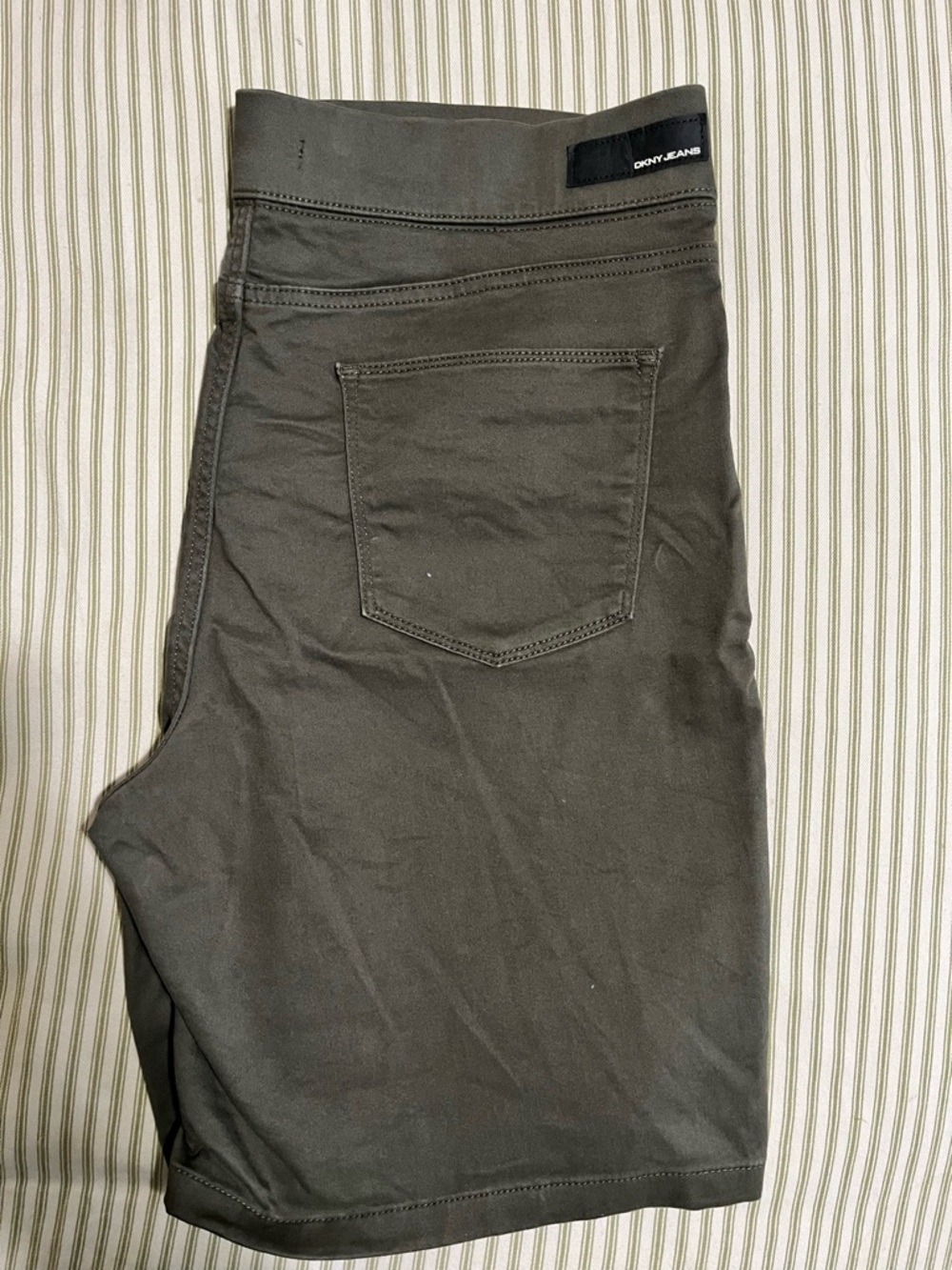 DKNY High-Waist Shorts in Olive Green